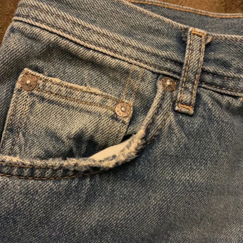 Free People Denim Frayed Hem Women Shorts - Picture 4 of 8